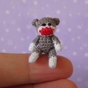 Miniature Articulated Sockmonkey - AMIGURUMI Crochet PATTERN