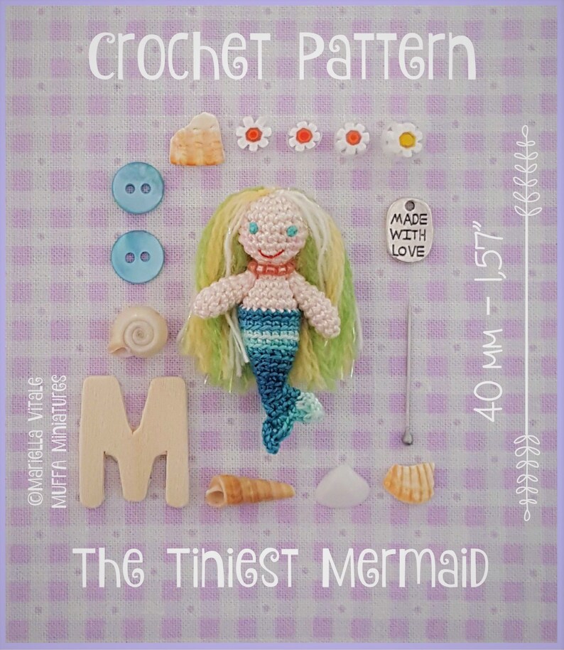 Miniature Mermaid AMIGURUMI Crochet PATTERN image 2
