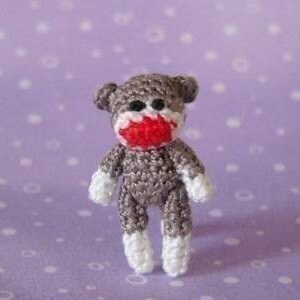 Miniature Articulated Sockmonkey AMIGURUMI Crochet PATTERN image 4