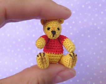 Miniature Pooh Bear -  AMIGURUMI Crochet PATTERN