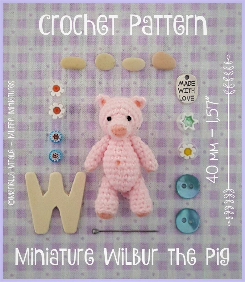 Miniature Pig AMIGURUMI Crochet PATTERN image 2