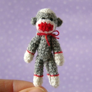 Miniature Punch Sockmonkey AMIGURUMI Crochet PATTERN image 5