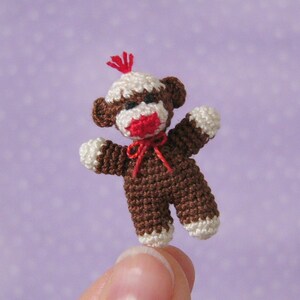 Miniature Baby Sockmonkey AMIGURUMI Crochet PATTERN image 3