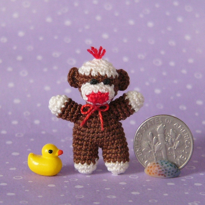 Miniature Baby Sockmonkey AMIGURUMI Crochet PATTERN image 5