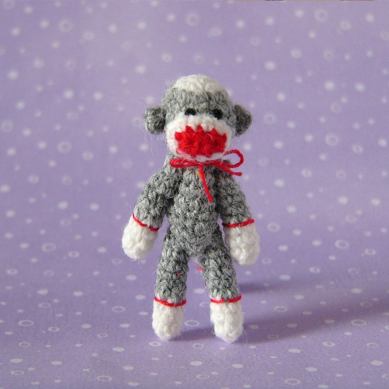 Miniature Punch Sockmonkey AMIGURUMI Crochet PATTERN image 3