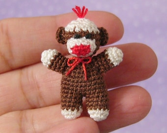 Miniature Baby Sockmonkey - AMIGURUMI Crochet PATTERN