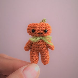 Miniature Pumpkin Man AMIGURUMI Crochet PATTERN image 3