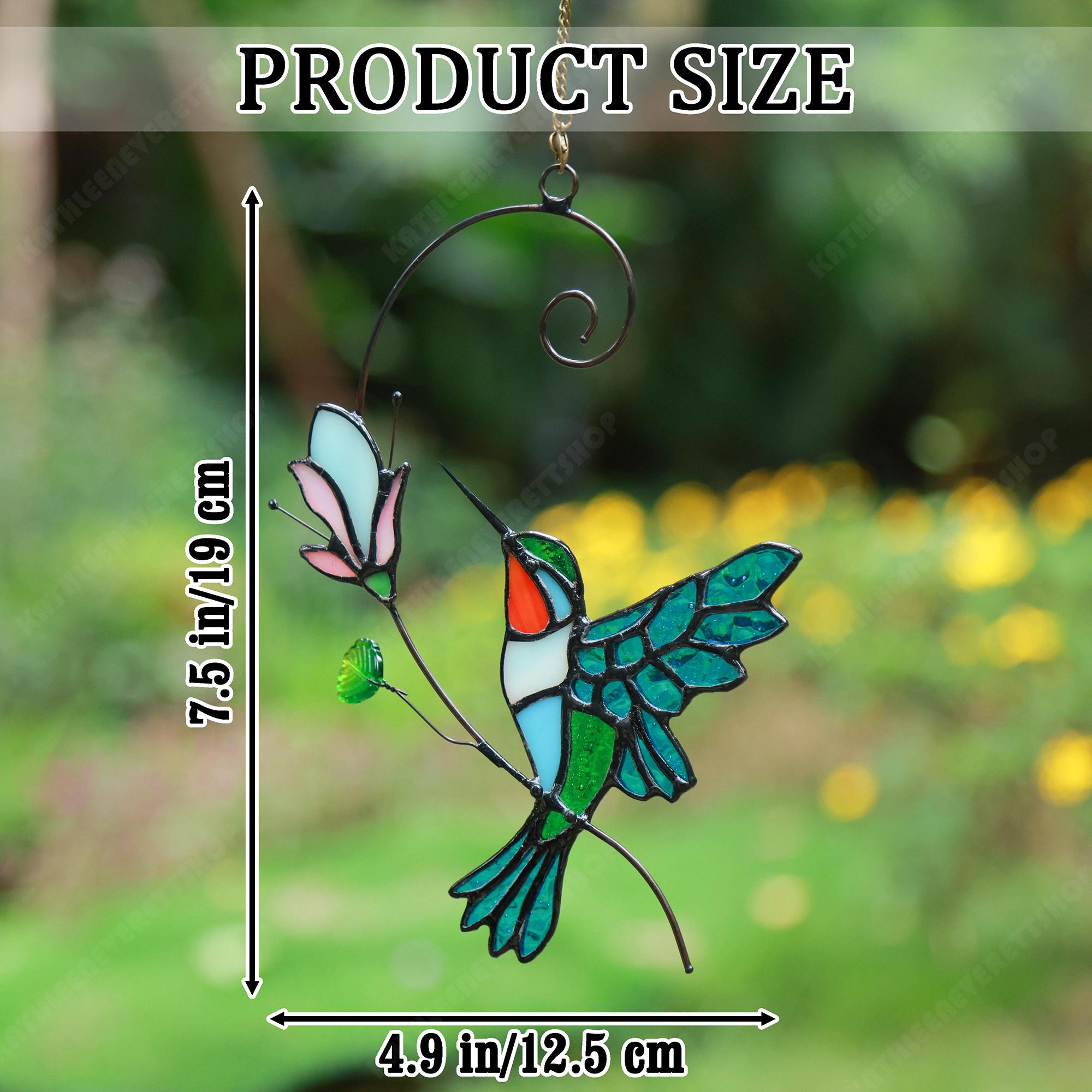 Acchiappasole in vetro colorato, decorazione per finestre, colibrì, uccello, regalo per la casa - Italia