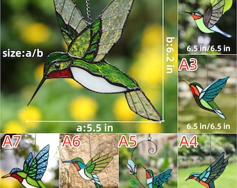 BOXCASA Acchiappasole In Vetro Colorato: Decorazione Floreale Con Colibrì Da Appendere Alla Finestra. Regalo Originale Per Gli Amanti Degli Uccelli E Della Natura (Rosa)