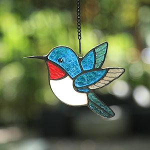 Stained Glass Birds Suncatcher,100% Handmade Glass Cute Birds Window Hanging,Glass Window Hanging,Glass Art, Housewarming Gift,Birthday Gift