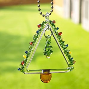 Glass Christmas Tree Ornament,Small Miniature Glass Tree,Glass Christmas Tree Car Pendant,Christmas Ornament,Christmas Miniature Decoration