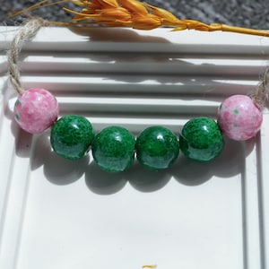 DIY Jewelry Making Supplies,Vintage Frog Skin Glass Beads 12mm,Boho Craft Beads,Natural Texture Bulk Beads,Zen Bracelet Kit Supplies