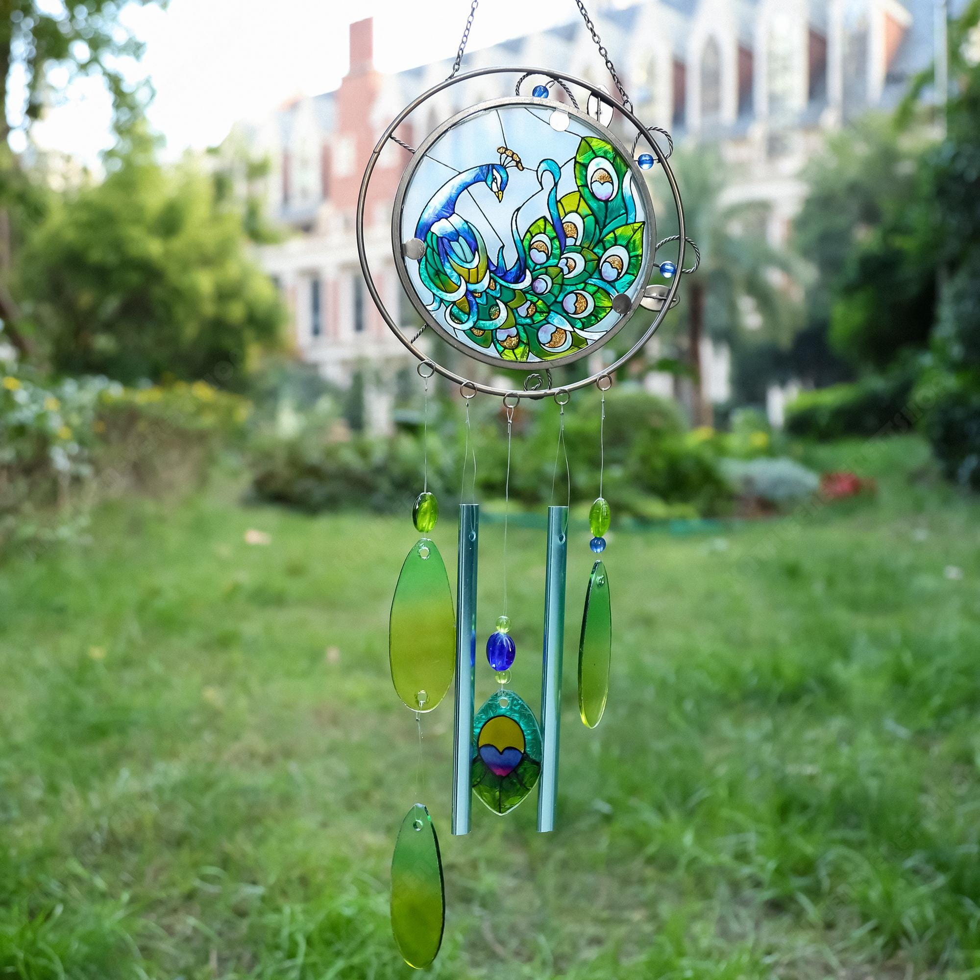 Eulen-Windspiel Aus Metall – Outdoor-Hängedekoration Mit Melodischem Klang Für Garten & Terrasse