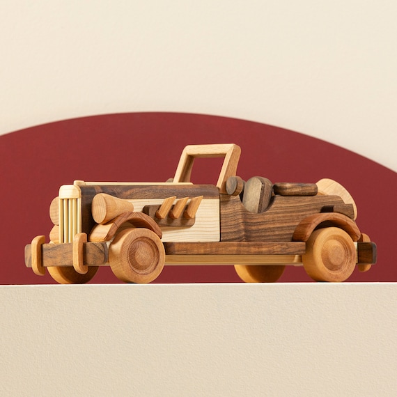 Handmade Wooden Retro Car Toy: Personalized Engraved Gift - Etsy