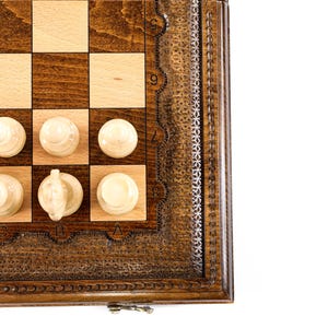 Handcrafted Chess Set: Wooden Chess Board / FREE PERSONALIZATION / 6 SIZES image 10