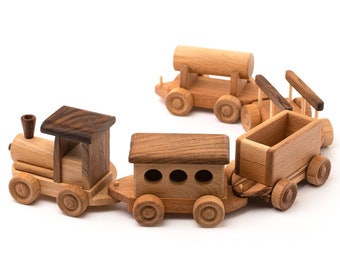 Handmade Wooden Train Set: Personalized Toy for Toddlers