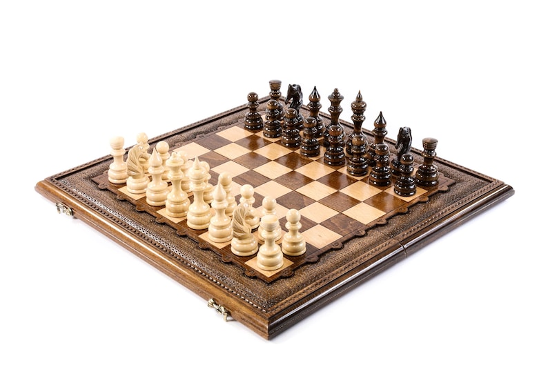 Handcrafted Chess Set: Wooden Chess Board / FREE PERSONALIZATION / 6 SIZES image 3