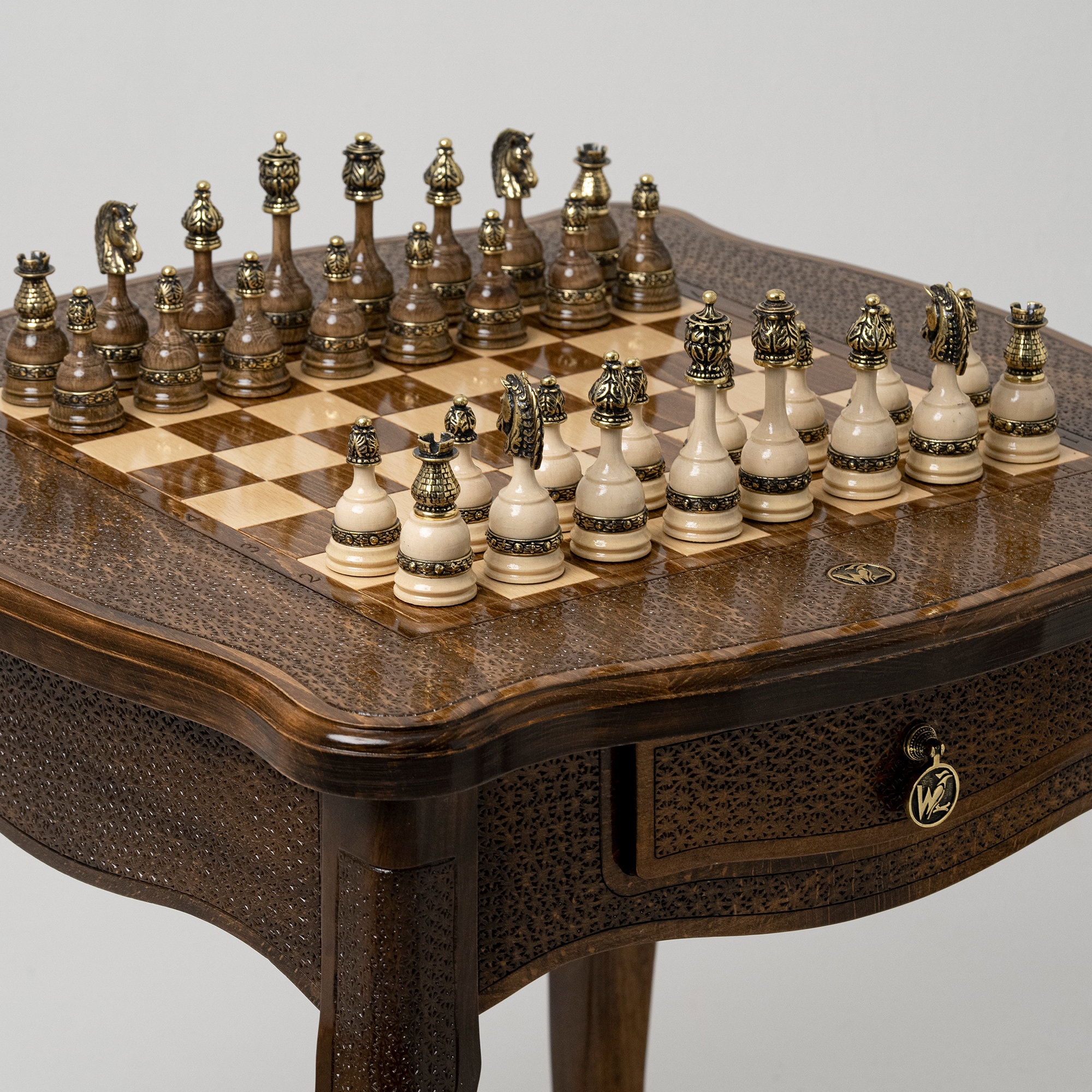 Classic Wooden Chess Table / HANDMADE - Etsy