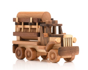 Wooden Fire Truck Toy, Wood Toy Car, Gifts For Toddlers, Birthday Gift for Kids, Personalized Toys