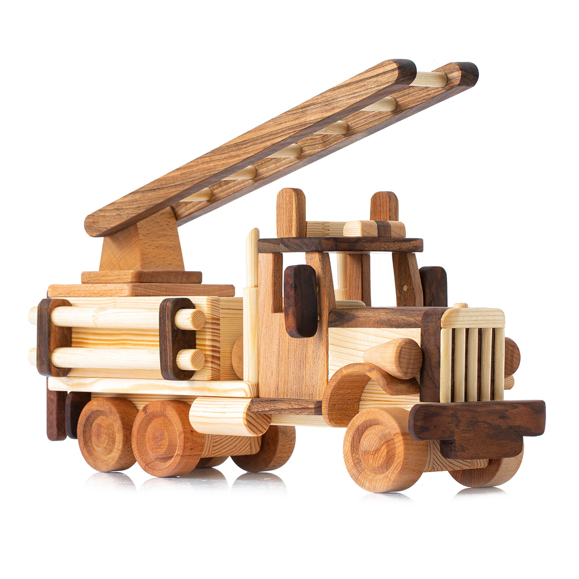 Handmade Wooden Fire Truck Toy: Personalized Eco-friendly Gift - Etsy