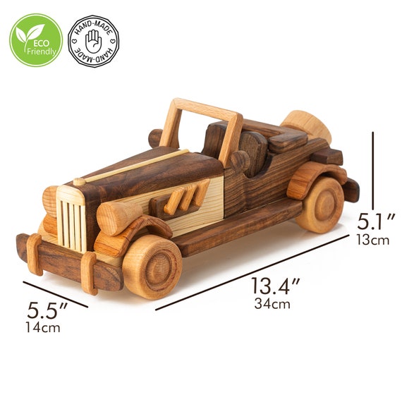 Handmade Wooden Retro Car Toy: Personalized Engraved Gift - Etsy