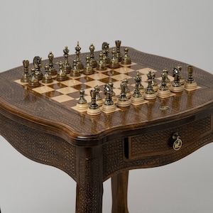 Classic Wooden Chess Table / HANDMADE