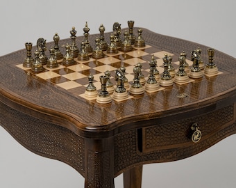 Classic Wooden Chess Table / HANDMADE