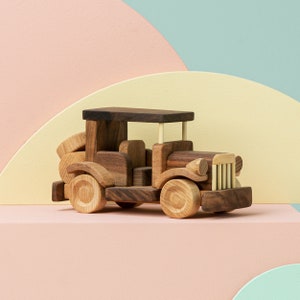 Handmade Retro Car Toy, Wooden Retro Push Car, Car Toys, Personalized Baby Gifts