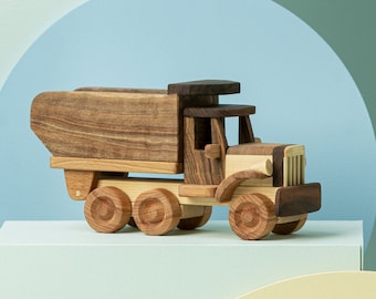 Handmade Wooden Dump Truck: Personalized Toy Truck Gift