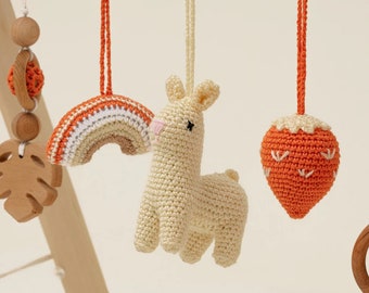 Handmade Baby Play Gym with Crocheted Toys and Personalized Letters