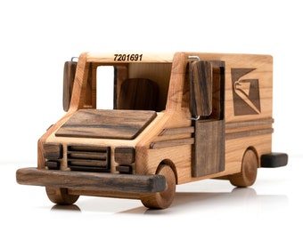 Kid Trax Big Mail Truck Toy USPS Mail Truck Toy, Wooden United