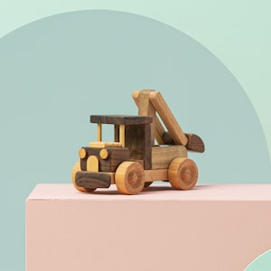 Toy Digger Truck, Handmade Toy Baby Gift, Wooden Toddler Toys / PERSONALIZED