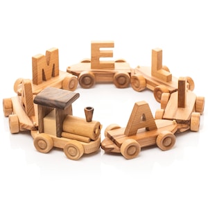 Wooden Train Name, Handmade Train With Name, Name Toy Train Set, Personalized Train