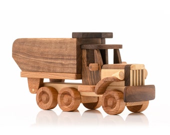 Personalized Wooden Toy Dump Truck: Handmade Heirloom Gift