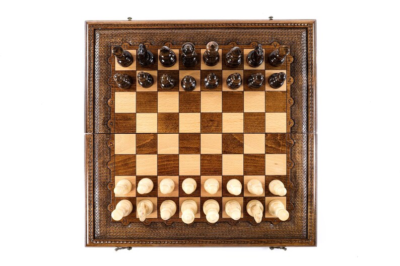 Handcrafted Chess Set: Wooden Chess Board / FREE PERSONALIZATION / 6 SIZES image 9