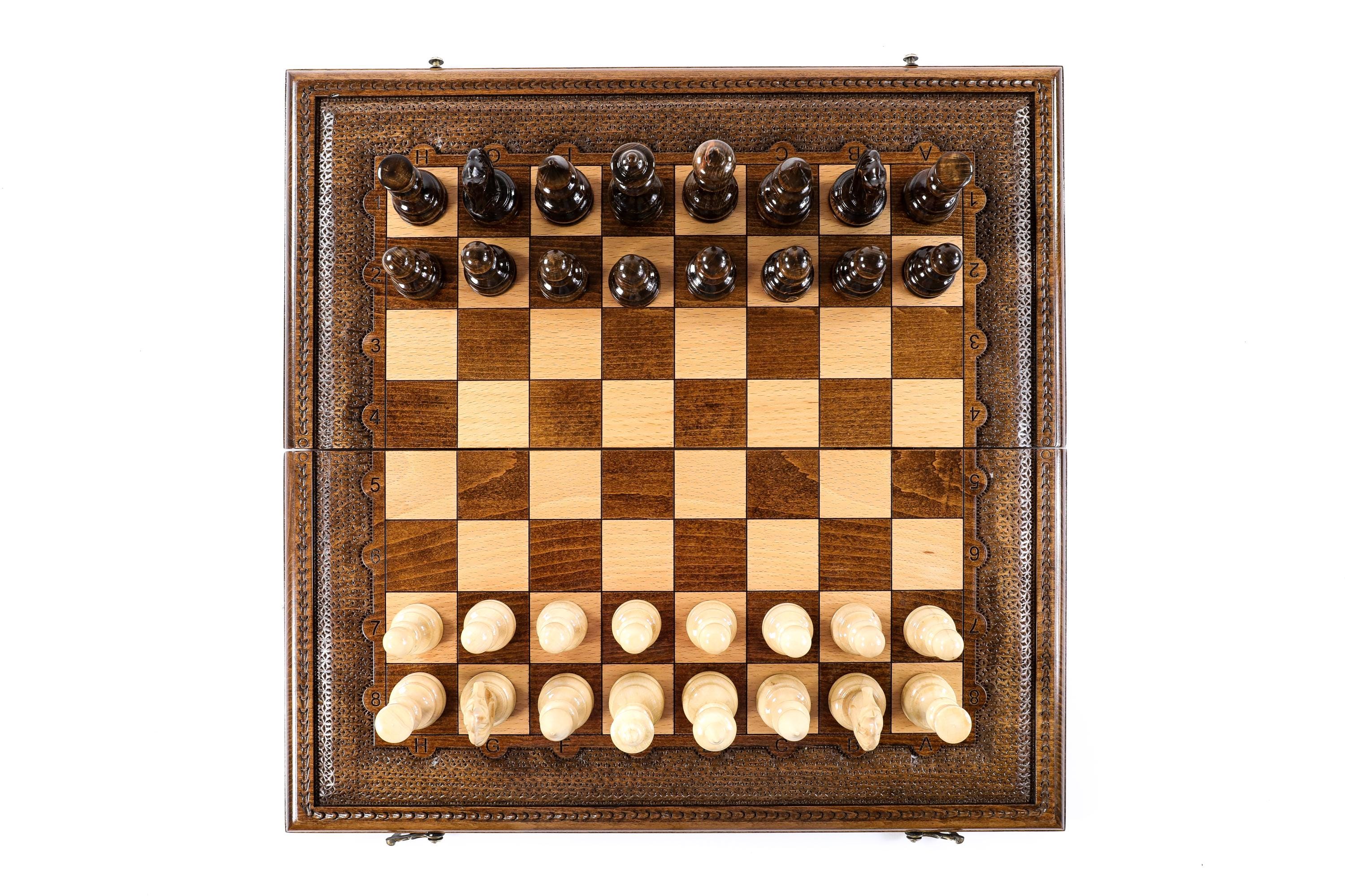 Handcrafted Chess Set: Wooden Chess Board / FREE PERSONALIZATION