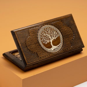 Wooden Backgammon Set - Tree of Life / HANDMADE SET