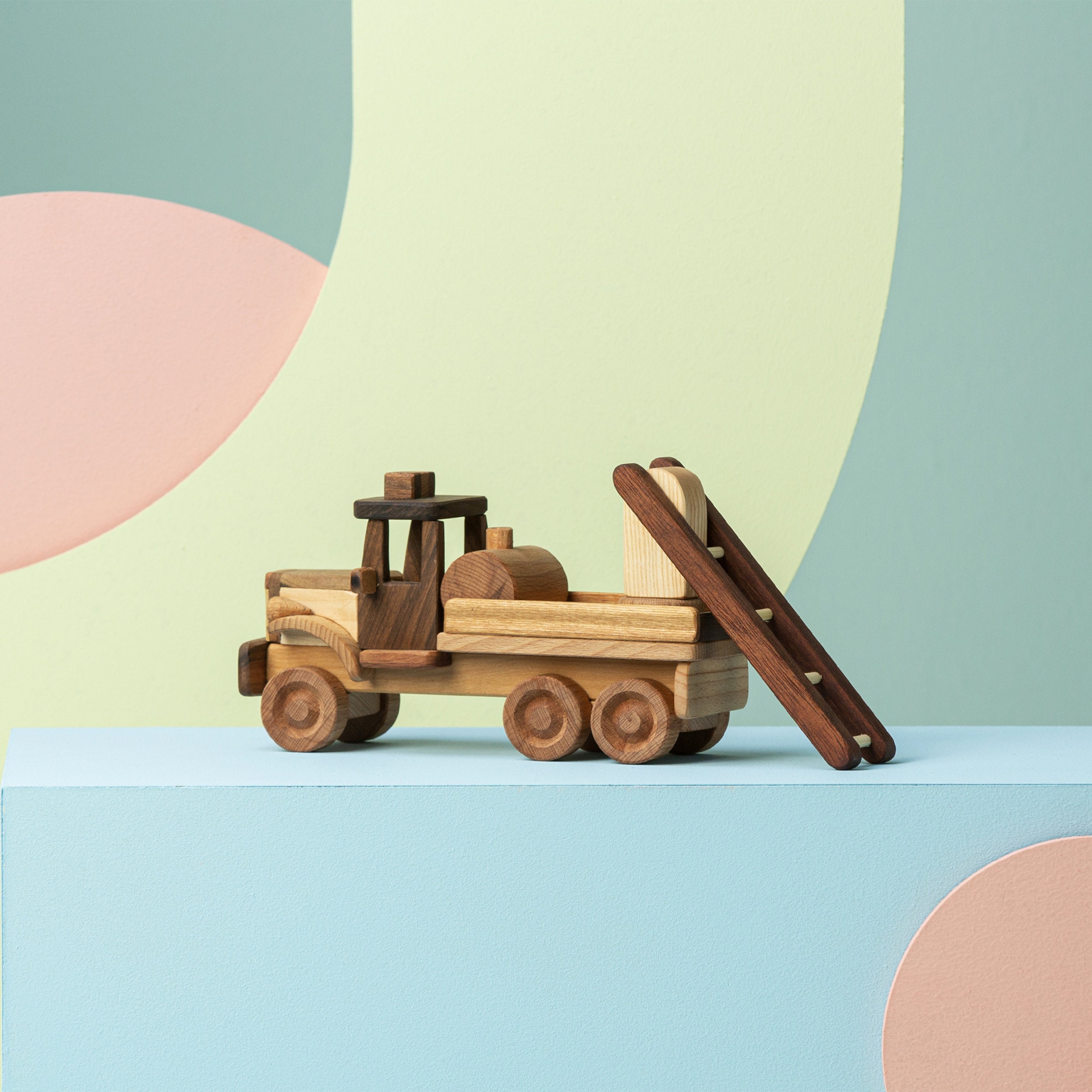 Wooden Fire Truck Toy, Handmade Toy Car, Gifts for Toddlers ...