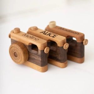 Wooden Camera Toy, Rotatable and Pushable / Personalized Toy