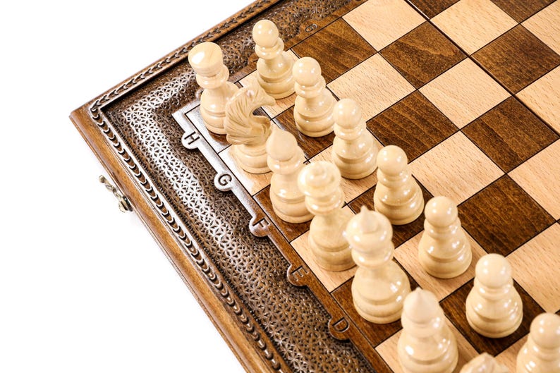Handcrafted Chess Set: Wooden Chess Board / FREE PERSONALIZATION / 6 SIZES image 11