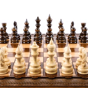 Handcrafted Chess Set: Wooden Chess Board / FREE PERSONALIZATION / 6 SIZES image 4