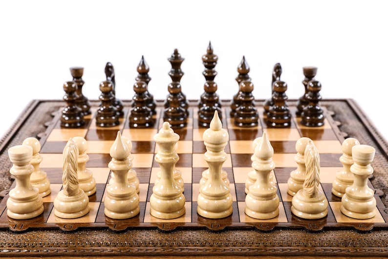 Handcrafted Chess Set: Wooden Chess Board / FREE PERSONALIZATION / 6 SIZES image 4
