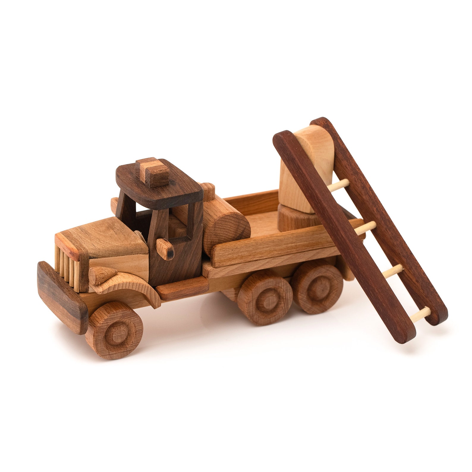 Wooden Fire Truck Toy, Handmade Toy Car, Gifts for Toddlers ...