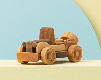 Handmade Wooden Race Car: Personalized Vintage Style Toy