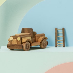 Old Fire Truck Toy, Wooden Toys, Gift For Toddlers, First Birthday Gift, Personalized Gift