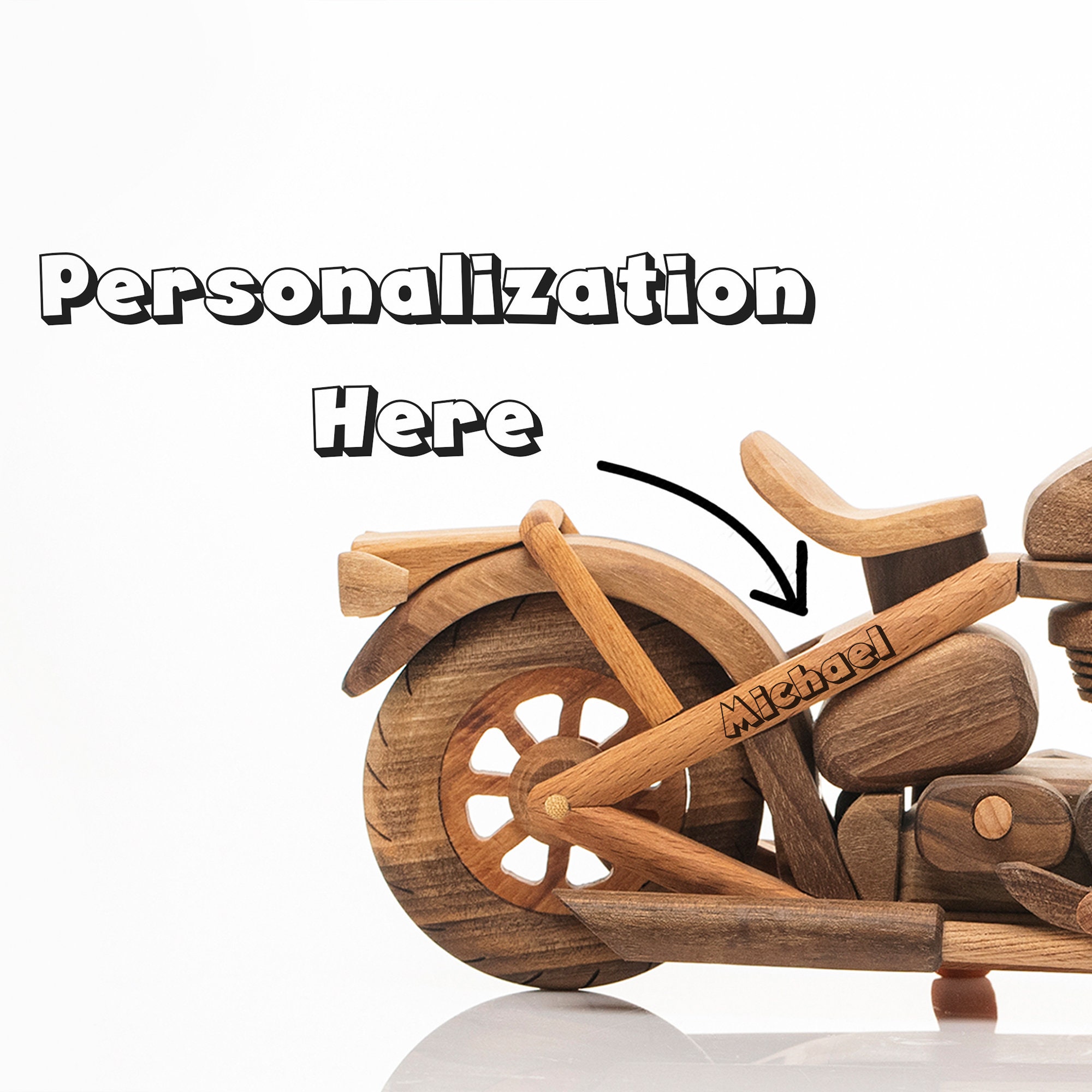 TRANSGOOD Modello Motocicletta In Metallo Fatto A Mano - Collezione Da Scrivania - Bronzo - Ruote Girevoli 23 Cm