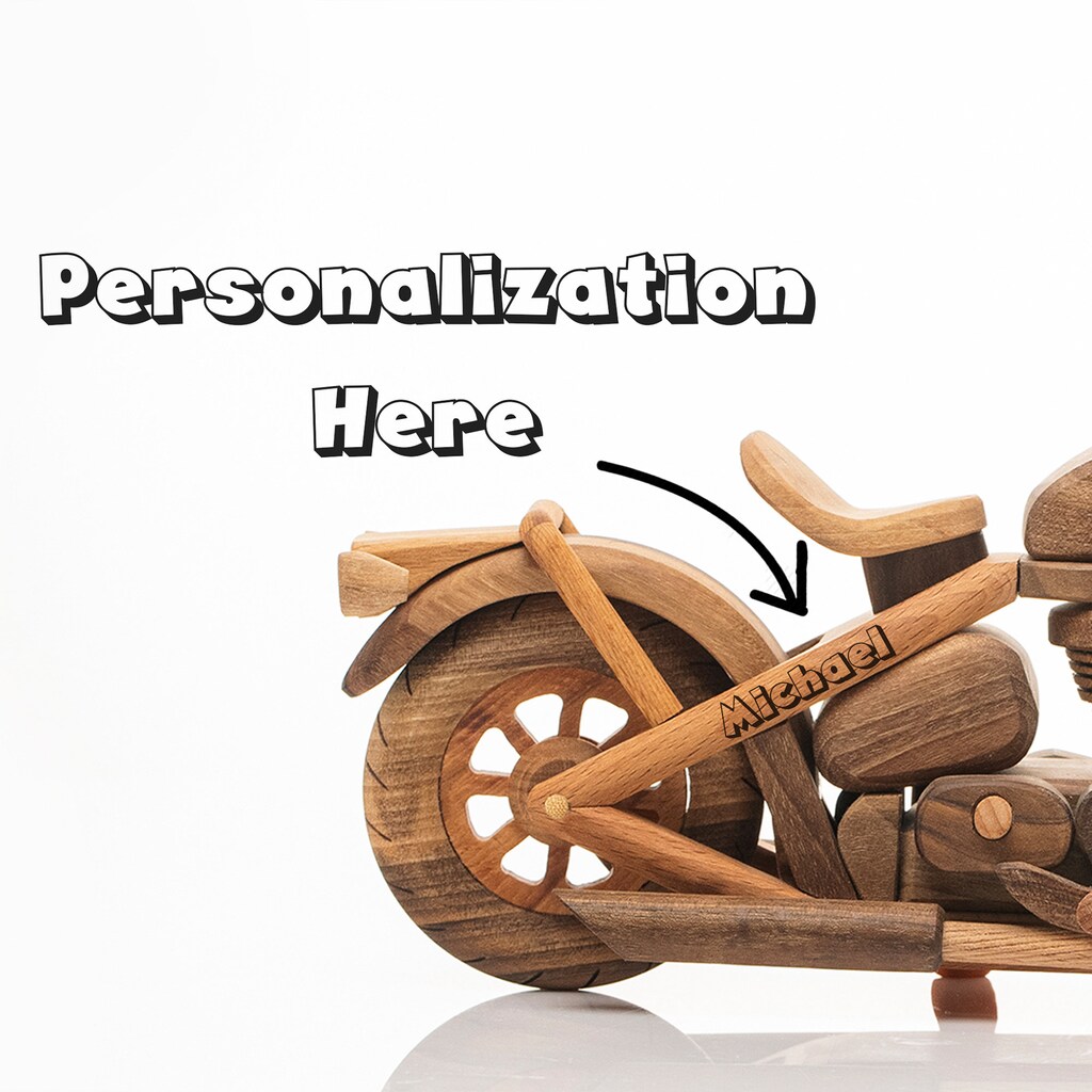 TRANSGOOD Modello Motocicletta In Metallo Fatto A Mano - Collezione Da Scrivania - Bronzo - Ruote Girevoli 23 Cm