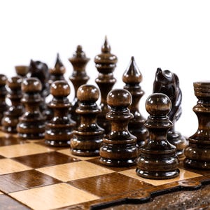 Handcrafted Chess Set: Wooden Chess Board / FREE PERSONALIZATION / 6 SIZES image 5