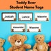 Printable Teddy Bear Name Tags Customizable for Classroom Use - Etsy