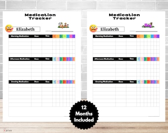 Kids Medication Tracker: Printable Pill Schedule Chart (Editable PDF)